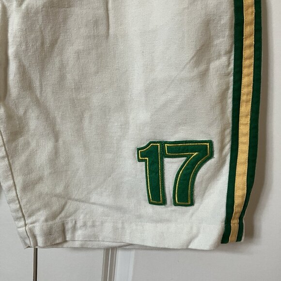 Vintage Raw Blue Classics Baseball Shorts Mens XXL Linen Blend White 90s #17 - Picture 10 of 10